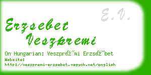 erzsebet veszpremi business card